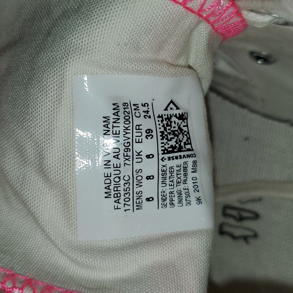 Converse Chuck 70 All Star High Top. Pink leather Sneaker. Womens 8. Men's 6 - Picture 11 of 13